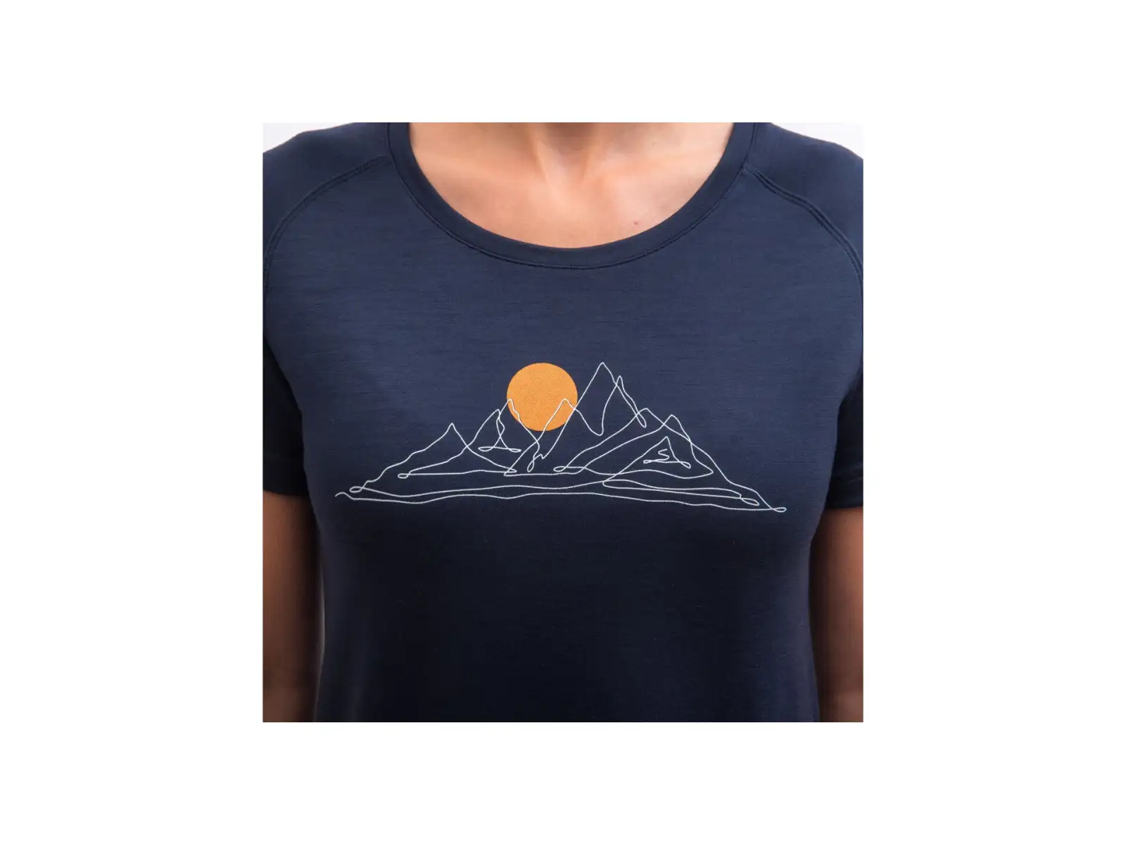 Sensor Merino Blend Moon damska koszulka krótki rękaw Deep Blue