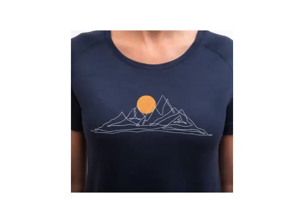 Sensor Merino Blend Moon damska koszulka krótki rękaw Deep Blue