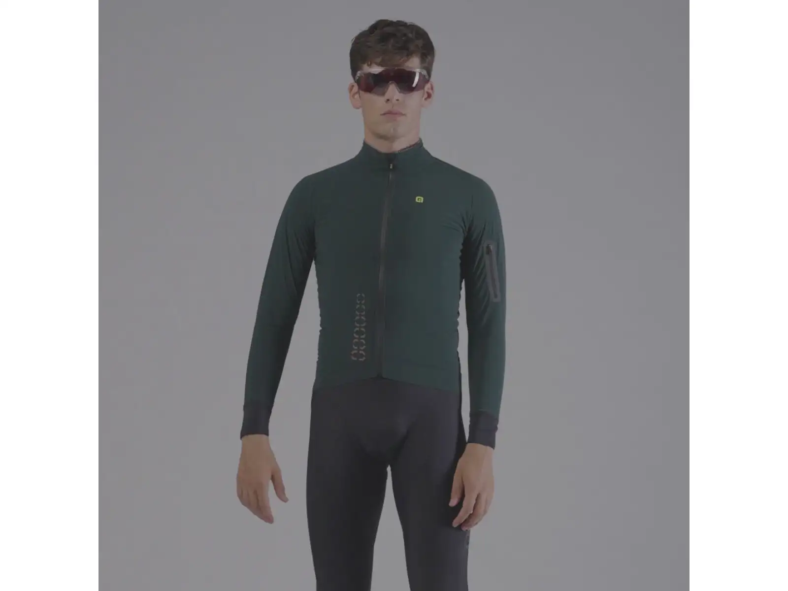 Alé R-EV1 Thermo Shield męska zimowa kurtka rowerowa Bottle Green