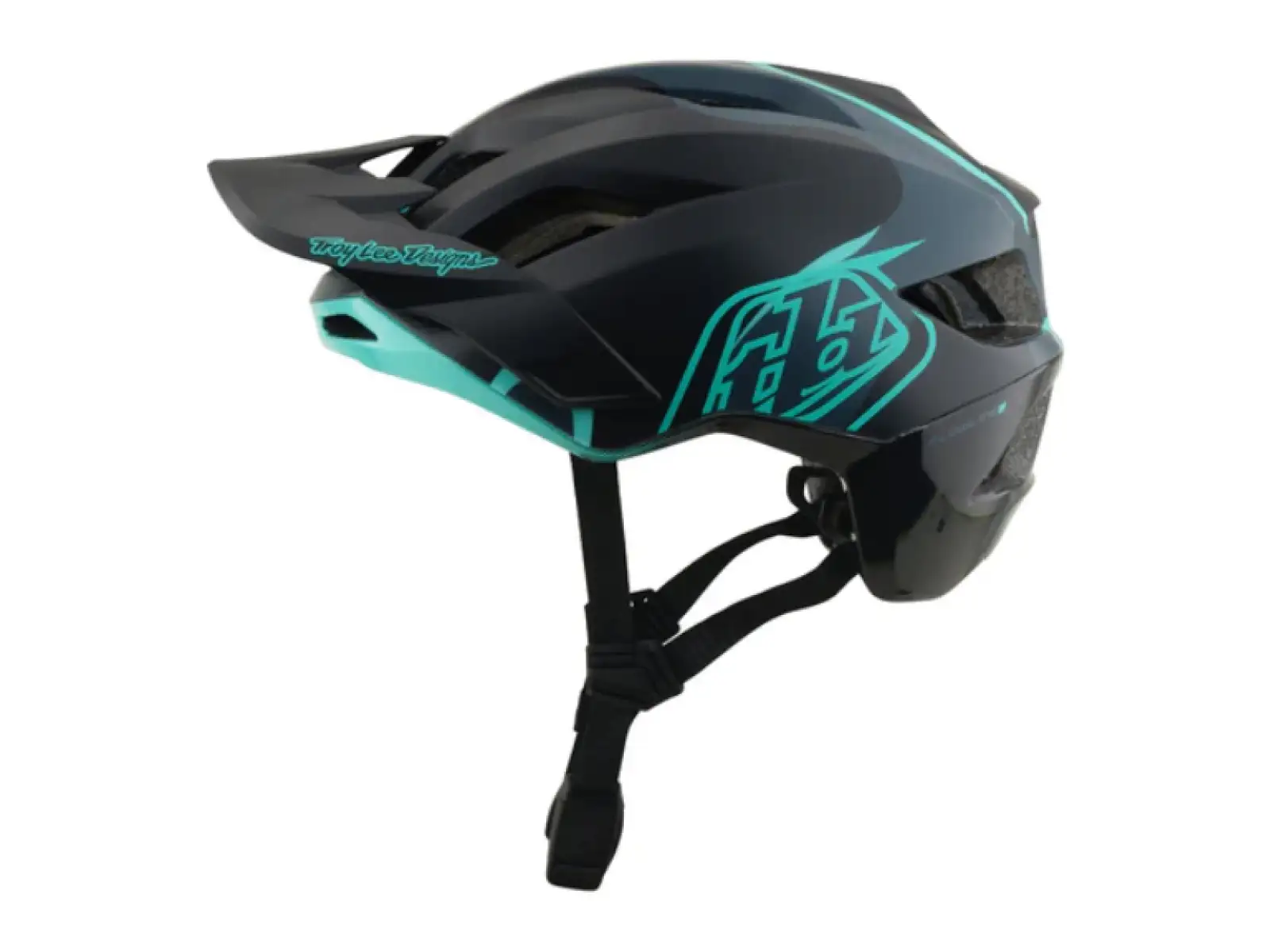 Troy Lee Designs Flowline SE MIPS kask Badge Carbon/Real Teal
