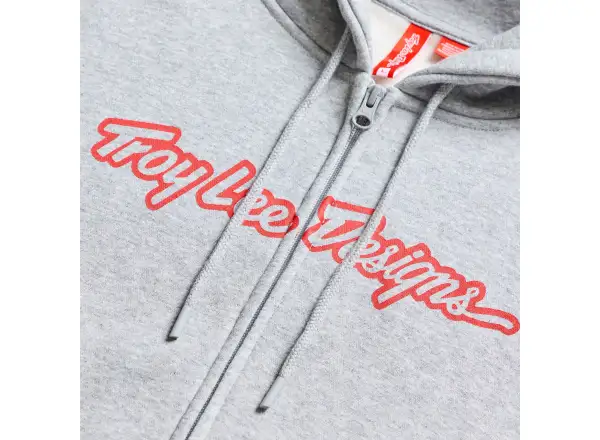 Troy Lee Designs Signature męska bluza z zamkiem błyskawicznym Gray heather/Red