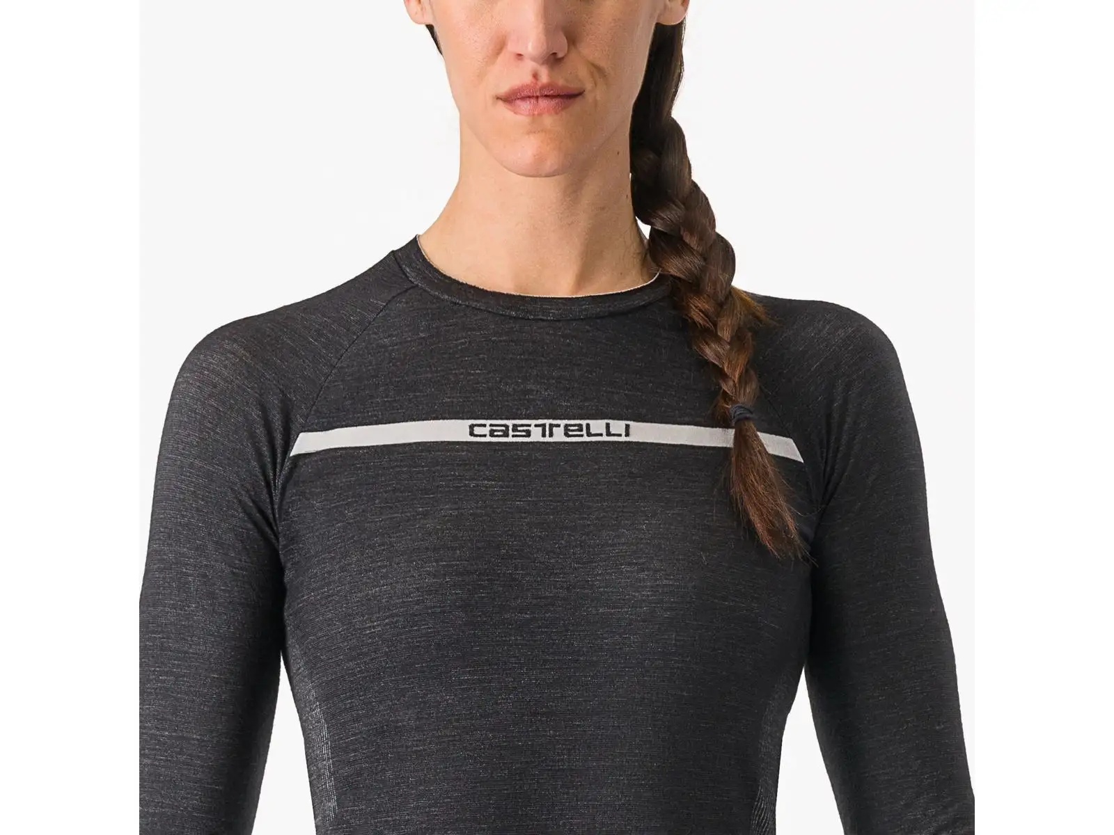 Castelli Merino damski podkoszulek z długim rękawem Black
