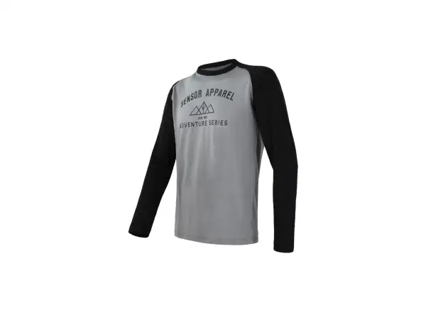 Sensor Merino Active Pt Adventure męska koszulka długi rękaw szara/czarna