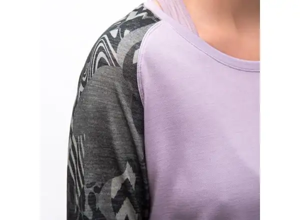 Sensor Merino Blend Impress damska koszulka dlugi rekaw Mystic Violet/Zebra
