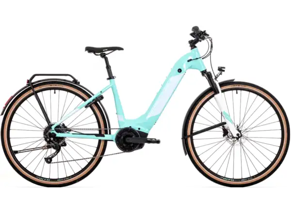 Rock Machine Crossride INT e400 B Lady Touring rower elektryczny Gloss Mint / White