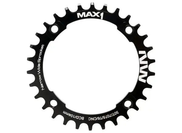 MAX1 Narrow Wide zębatka BCD104, 34z. czarna