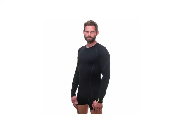 Sensor Merino Active męska koszulka z długim rękawem czarna
