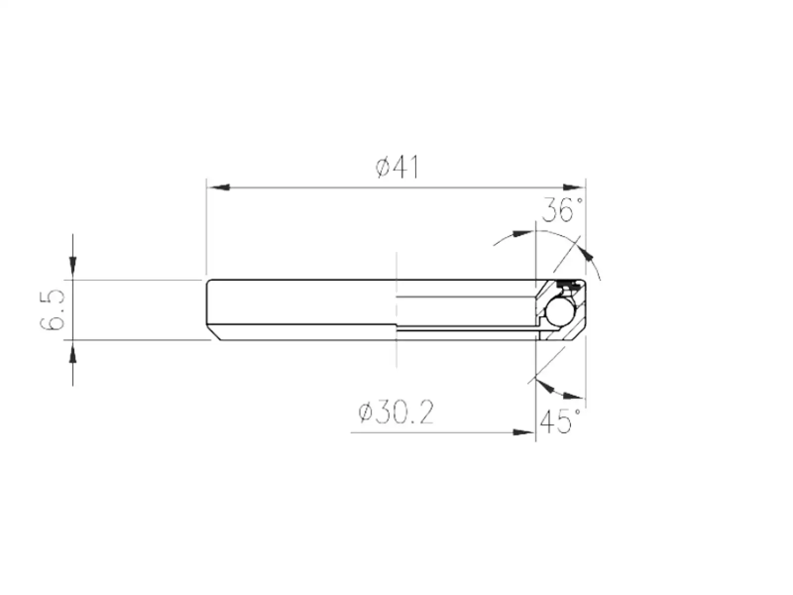 FSA TH-873E (MR122) 1-1/8" łożysko ACB 36x45 stopni