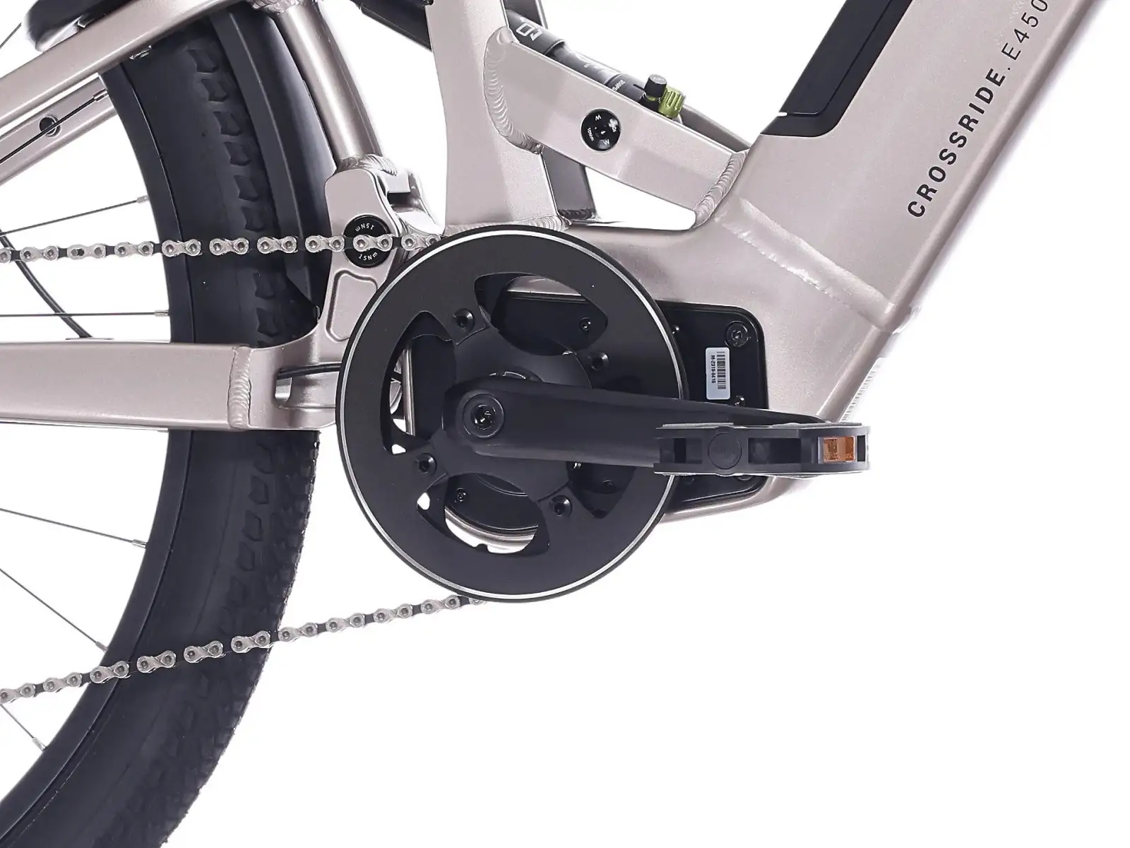 Rock Machine Crossride e450 FS niskonastupowe pełne zawieszenie rower elektryczny Sand Grey/Black