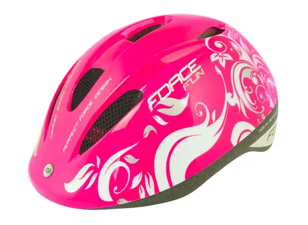 Force Fun Flowers dziecięcy kask różowy/biały