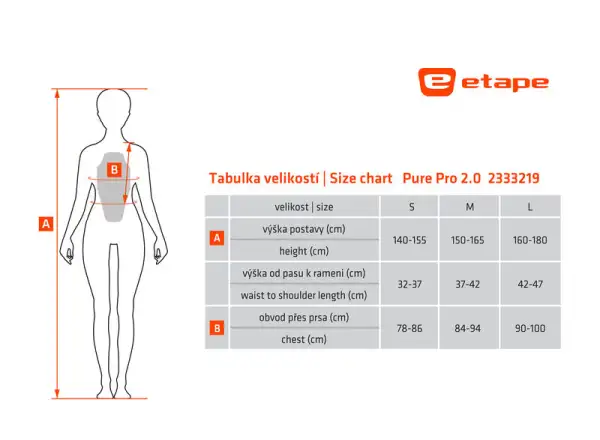 Etape Pure Pro 2.0 damska kamizelka z ochraniaczem kręgosłupa czarny/biały