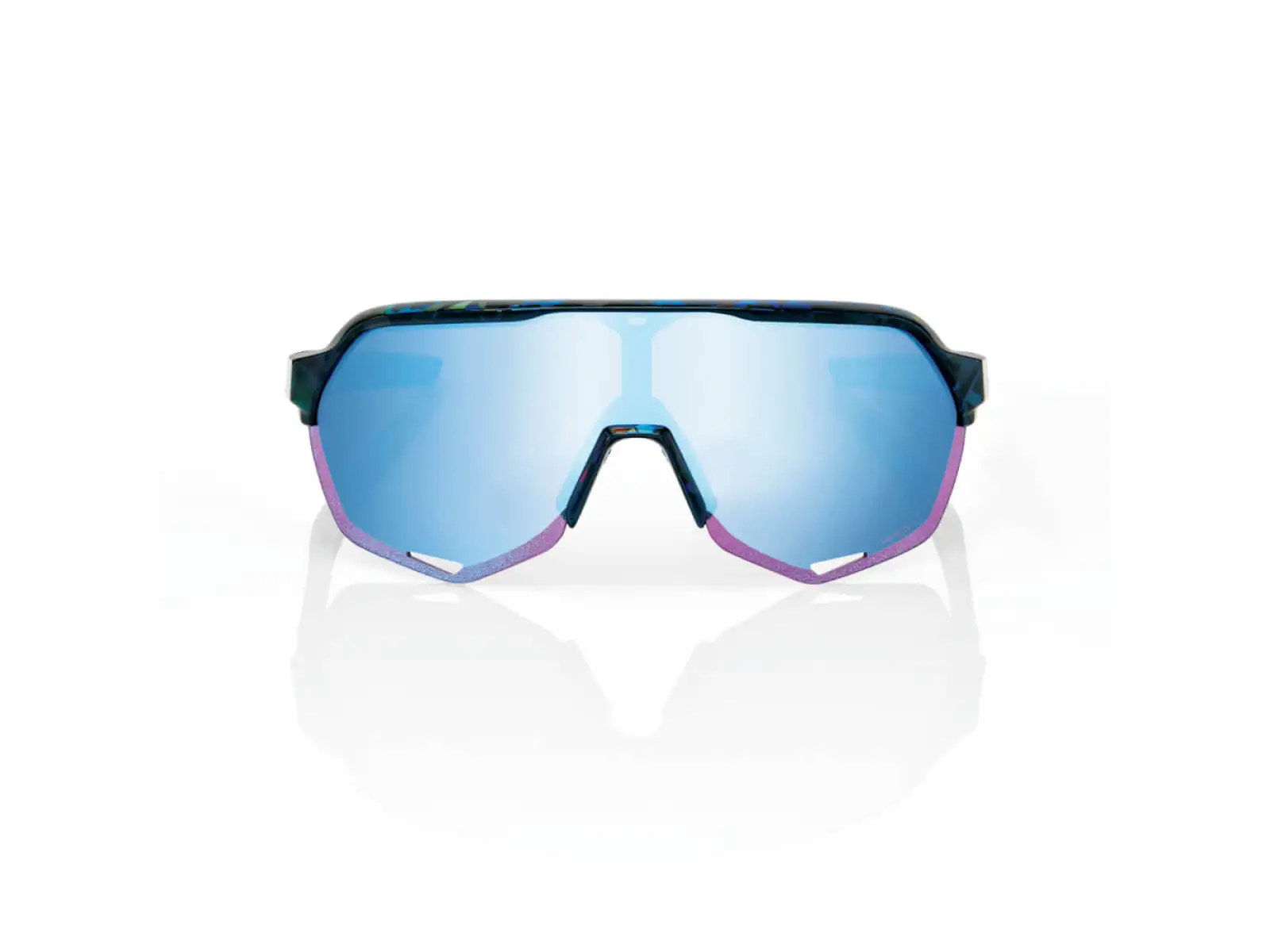 100% S2 HiPER okulary rowerowe Black Holographic/Blue Multilayer Mirror Lens
