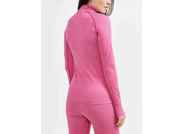 Craft CORE Dry Active Comfort Zip damska koszulka dlugi rekaw różowa