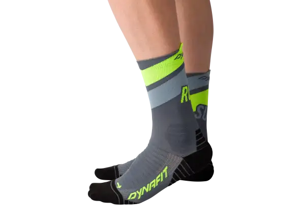 Dynafit Ultra Crew skarpety do biegania Black Out/Ultra Yellow