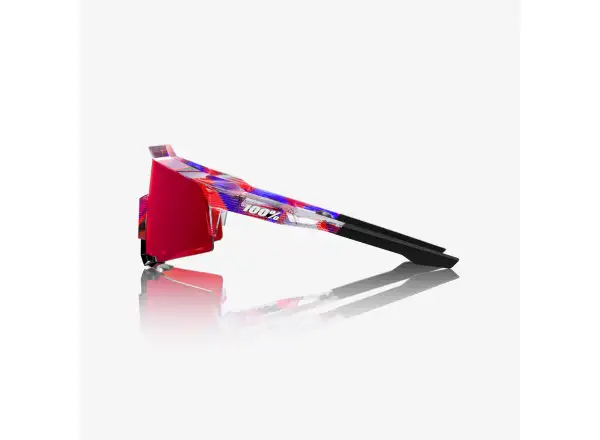 100% Speedcraft okulary FDJ Gloss Translucent Red/Blue/HiPER Fire Red Mirror Lens