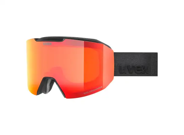 Uvex Evidnt Attract gogle narciarskie black matt/red-orange