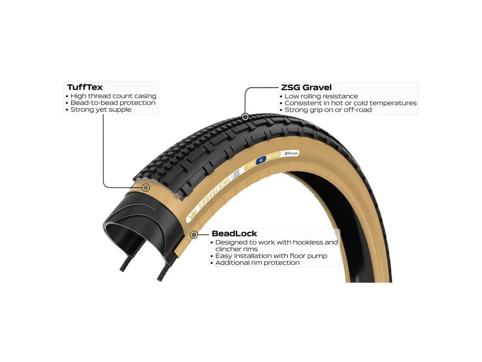 Panaracer GravelKing SK opona 700x50 czarna/brązowa