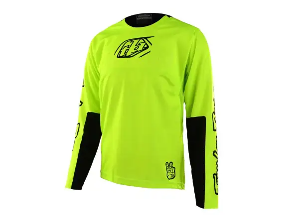Troy Lee Design Sprint dziecięca koszulka z długim rękawem Icon Fluo Yellow