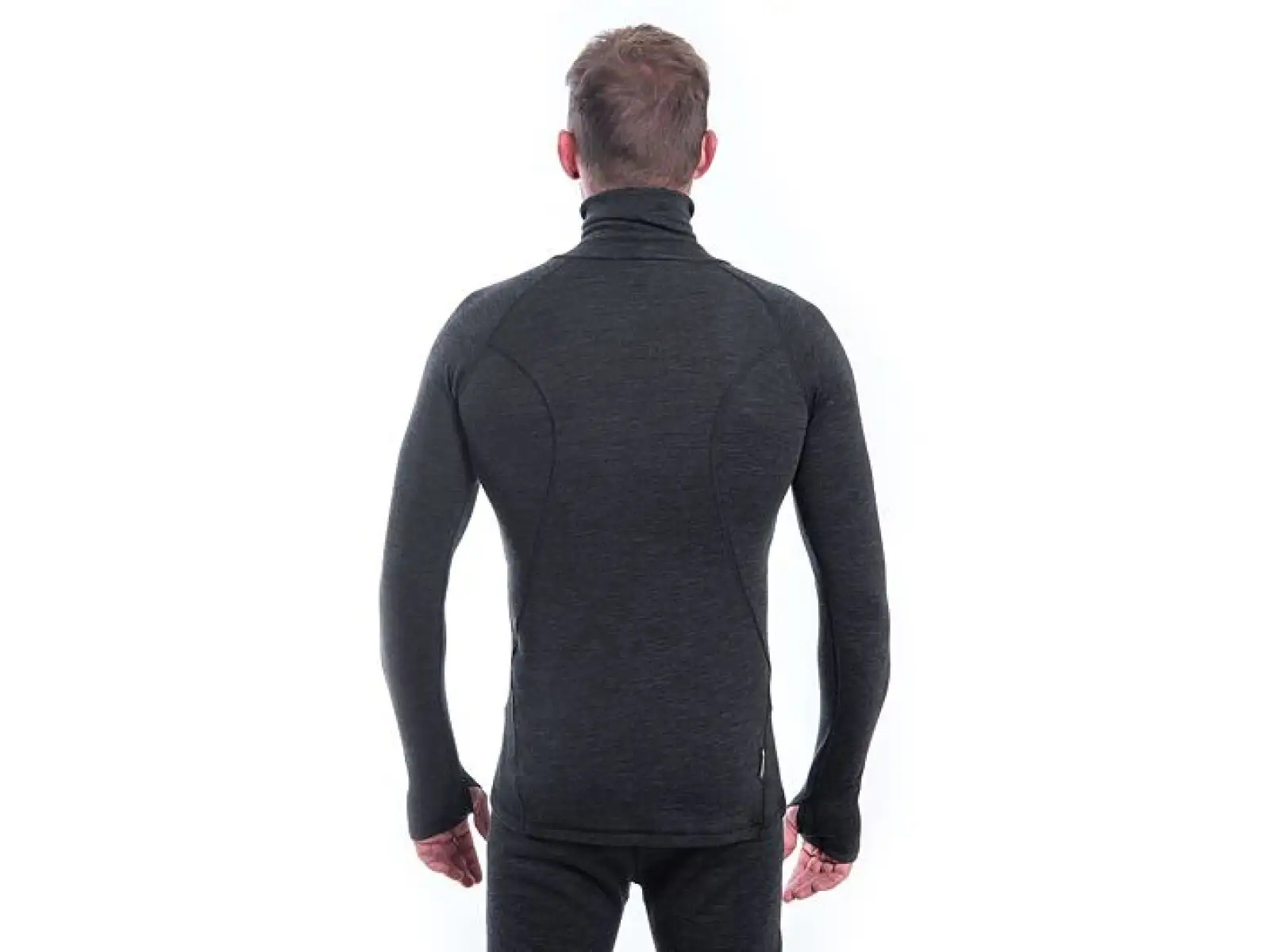 Sensor Merino Bold Neck męska koszulka z długim rękawem Anthracite Gray
