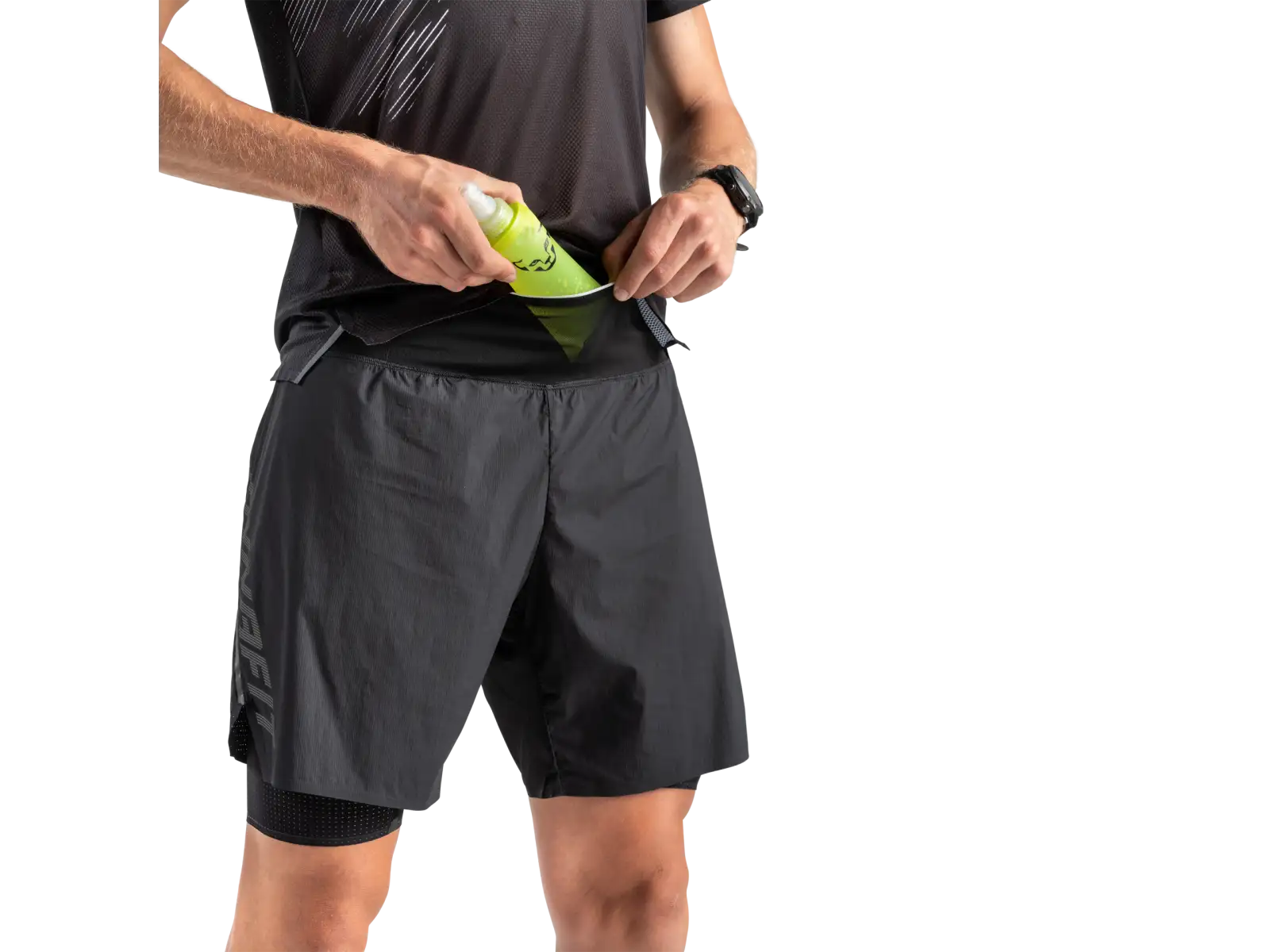 Dynafit DNA Ultra 2v1 męskie szorty do biegania Black Out