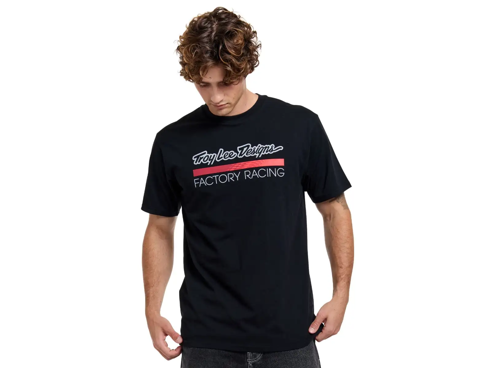 Troy Lee Designs Factory Racing męska koszulka krótki rękaw Black/Red