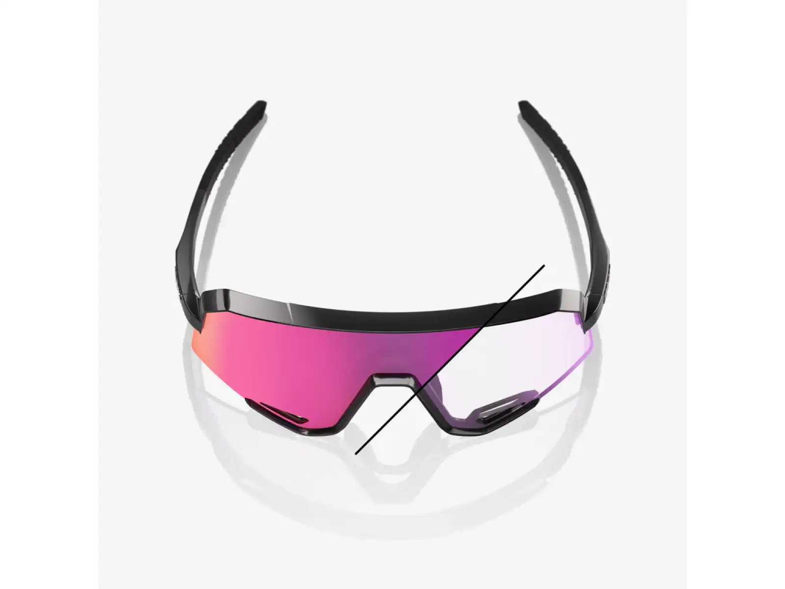 100% Slendale okulary przeciwsłoneczne Gloss Black/Photochromic Purple Mirror