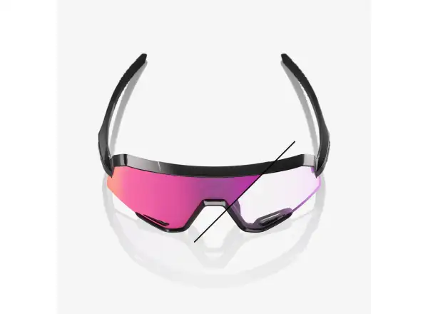 100% Slendale okulary przeciwsłoneczne Gloss Black/Photochromic Purple Mirror
