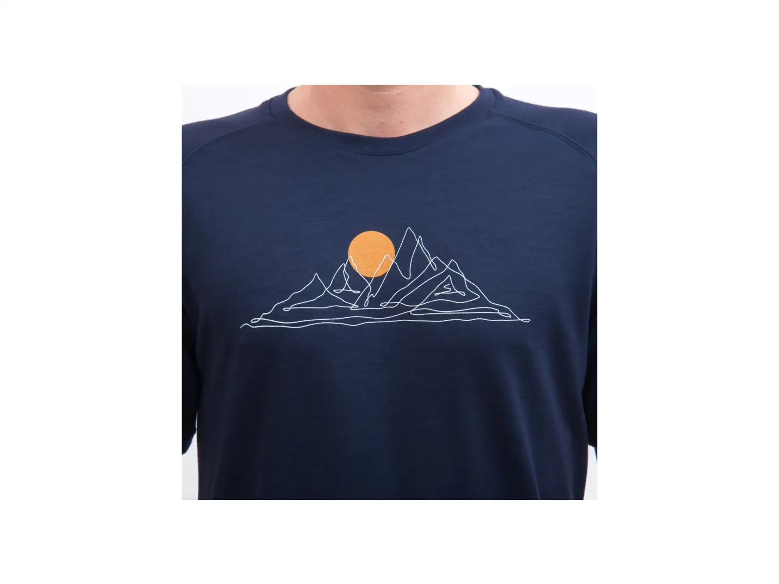 Sensor Merino Blend Moon męska koszulka z krótkim rękawem Deep Blue