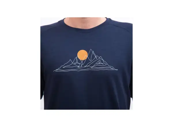 Sensor Merino Blend Moon męska koszulka z krótkim rękawem Deep Blue