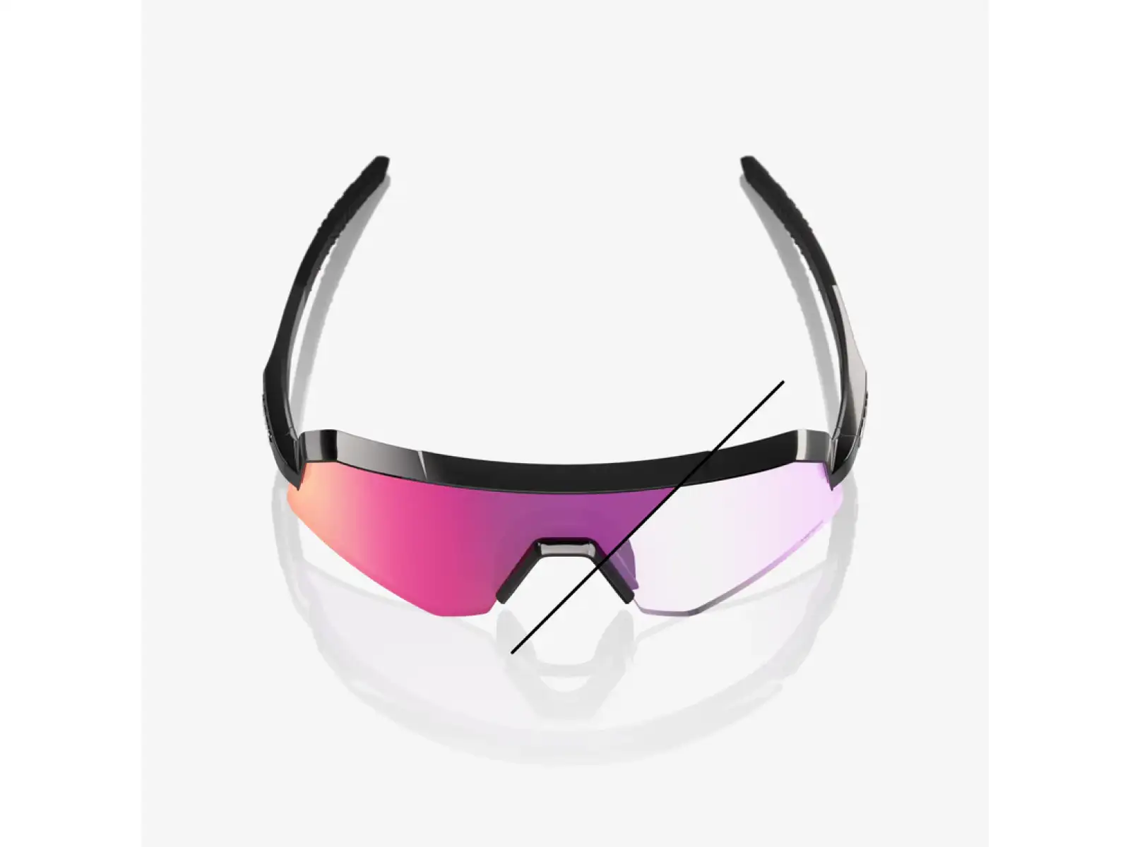 100% Slendale SL okulary przeciwsłoneczne Gloss Black/Photochromic Purple Mirror