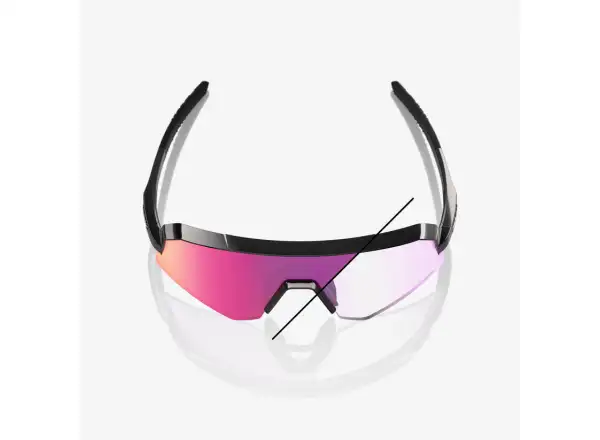 100% Slendale SL okulary przeciwsłoneczne Gloss Black/Photochromic Purple Mirror