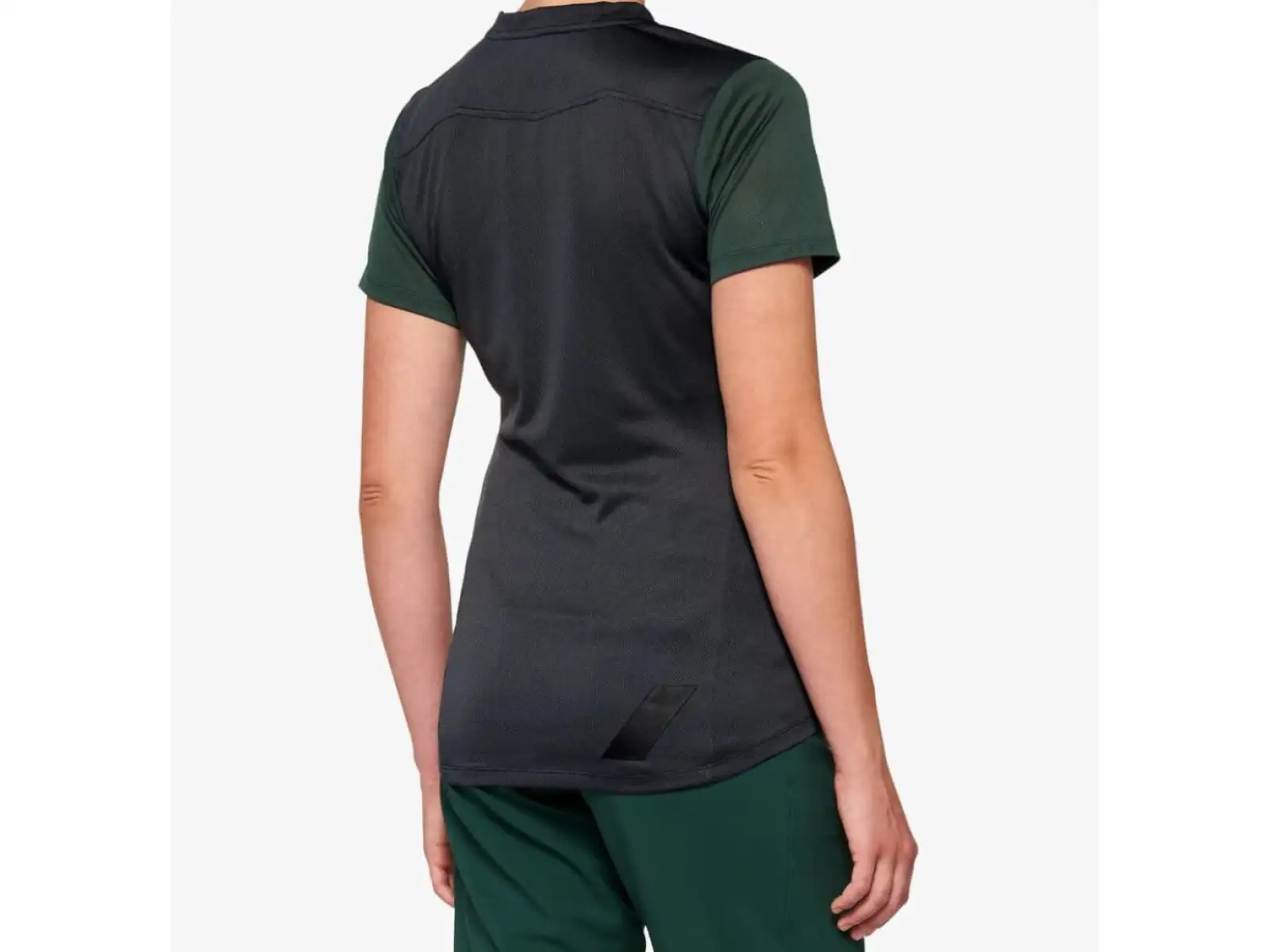 100% Ridecamp damski dres krótki rękaw Charcoal/Forest Green