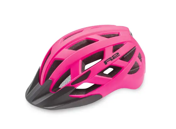 R2 Lumen kask rowerowy neon różowy