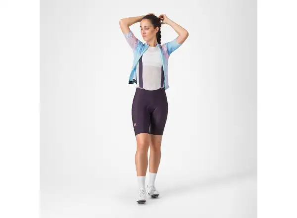 Castelli Prima 2 DT damskie spodenki z wkładką i szelkami Dark Night Shade/Deep Purple