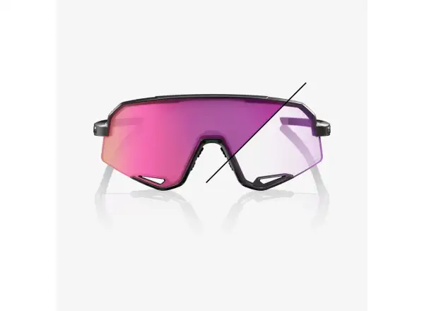 100% Slendale okulary przeciwsłoneczne Gloss Black/Photochromic Purple Mirror