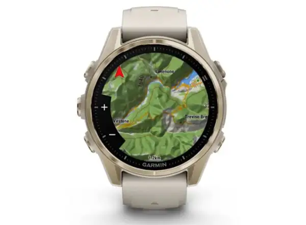 Garmin fenix 8 - 43 mm AMOLED Sapphire smartwatch Soft Gold Fog grey