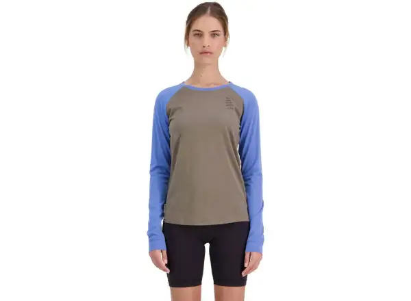 Mons Royale Icon Raglan WMNS damska koszulka dlugi rekaw Walnut/Cornflower