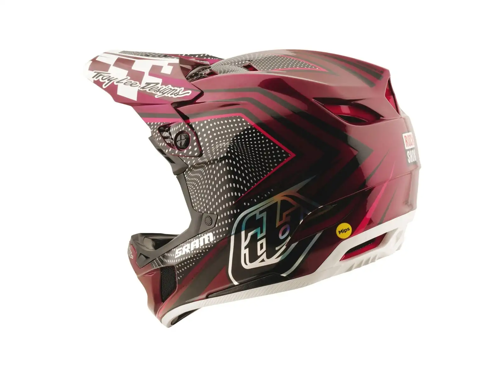 Troy Lee Dsigns x SRAM D4 Carbon kask Radioscape Black/Berry