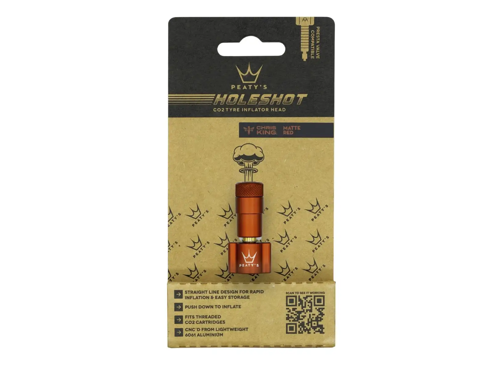 Peatys Holeshot CO2 głowica pompki Red