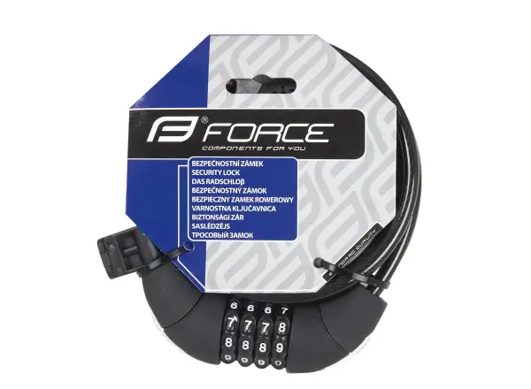FORCE zamek spirala 120cm/8mm 4kod