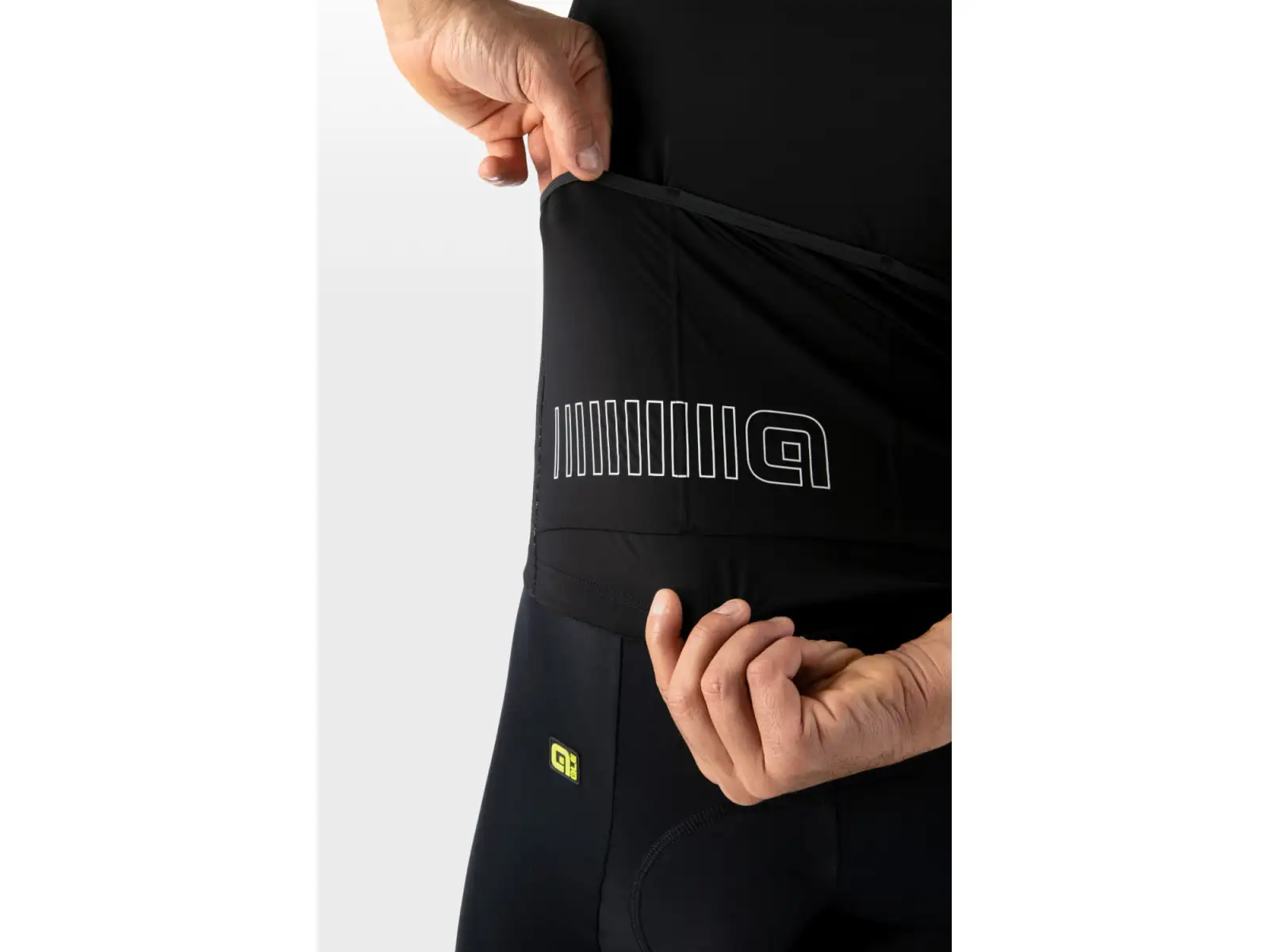 Alé Solid Colour Block męska koszulka z krótkim rękawem Black