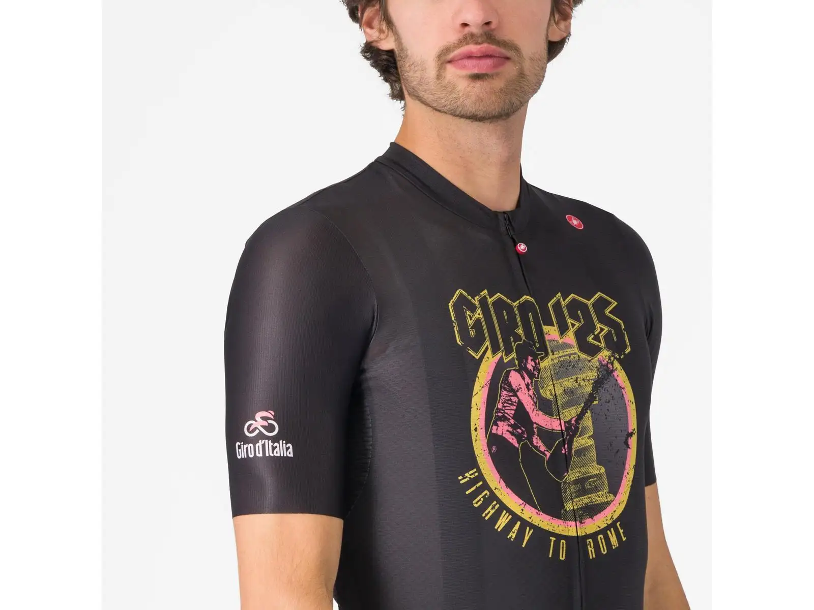 Castelli Giro Highway To Rome męska koszulka z krótkim rękawem Nero