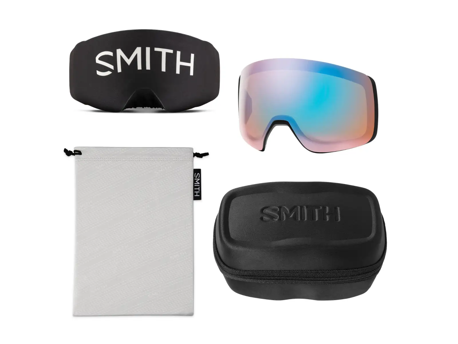 Smith 4D Mag gogle narciarskie Black / ChromaPop Sun Blue Mirror (2 szyby)