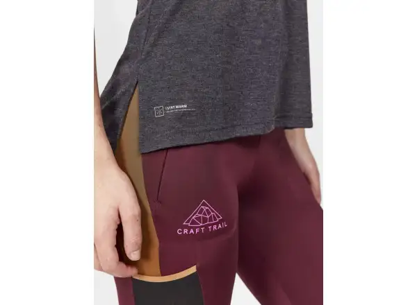 Craft ADV Trail Wool damska koszulka z krótkim rękawem czarna