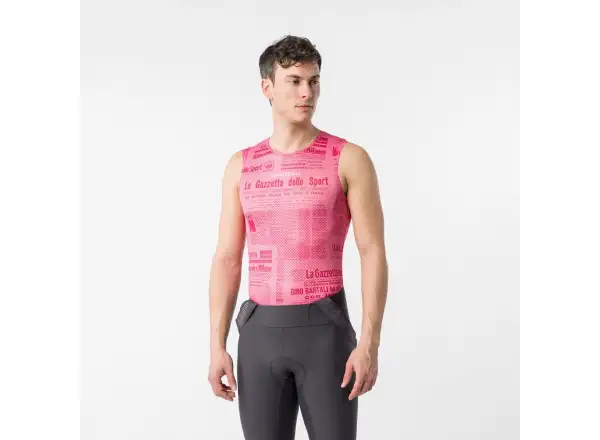 Castelli Giro Gazzetta Dello Sport męska koszulka bazowa bez rękawów Rosa Giro