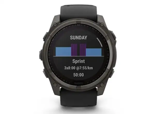 Garmin fenix 8 - 51 mm Solar Sapphire inteligentny zegarek Carbon DLC Titanium Black/Pebble Gray