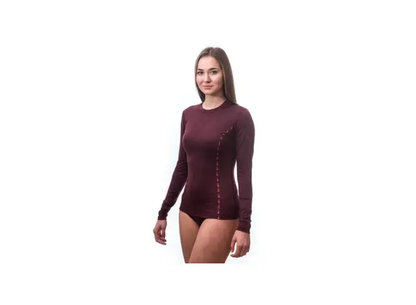 Sensor Merino Air damska koszulka z długim rękawem Port Red