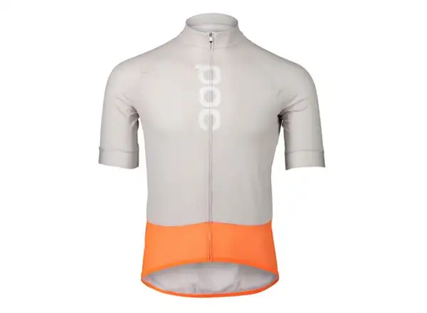 POC Essential Road Logo męska koszulka rowerowa Zink Orange/Granite Grey