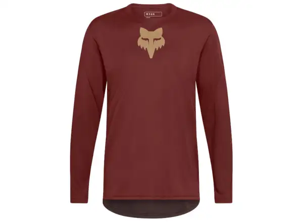 Fox Ranger Fox Head męska koszulka z długim rękawem Rust Brown