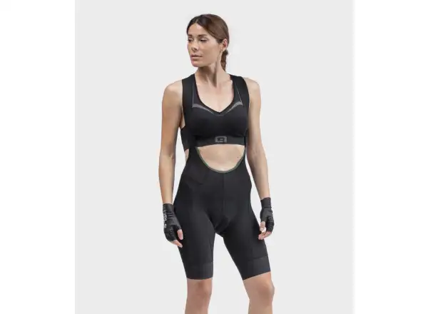 Alé PR-R Green Speed damskie spodenki z wkładką i szelkami Black